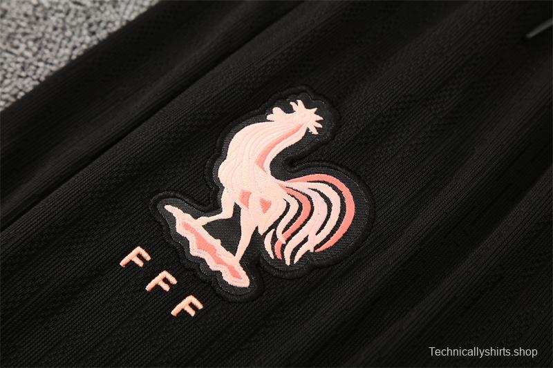 Player Version 25/26 France Black Half Zipper Jacket+Long Pants