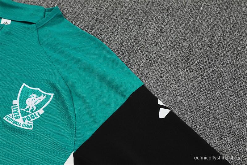 Player Version 25/26 Liverpool Green AD on Both Sleeves Half Zipper Jacket+Long Pants