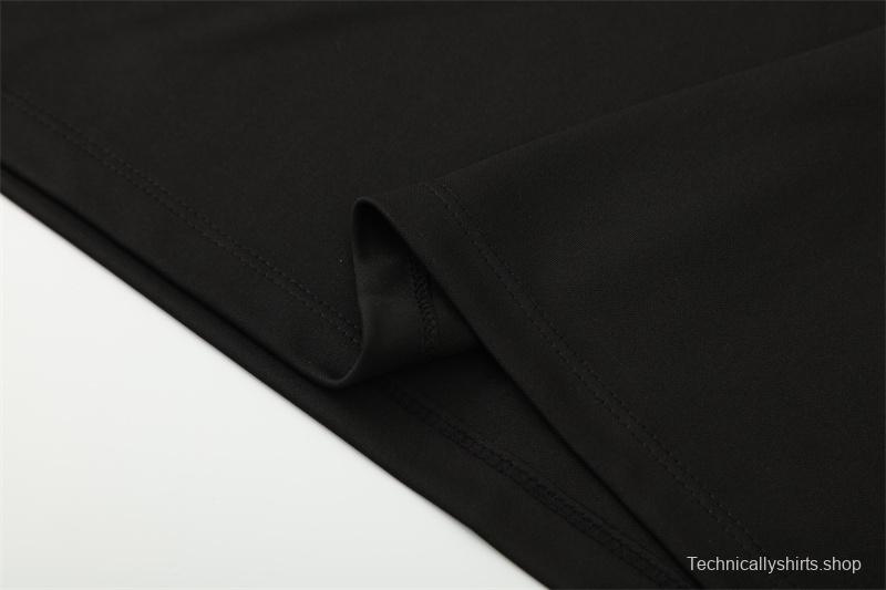 Retro 98/99 Manchester United Black Half Zipper Jacket+Long Pants