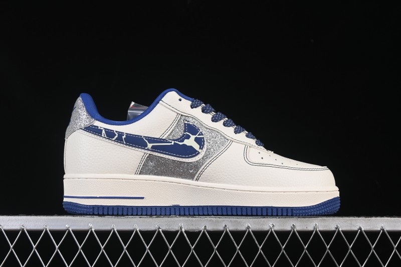 Nike Air Force 1 '07 Low Stussy Collaboration Double Swoosh Iridescent Low-Top Casual Skate Shoes - DD1982-306