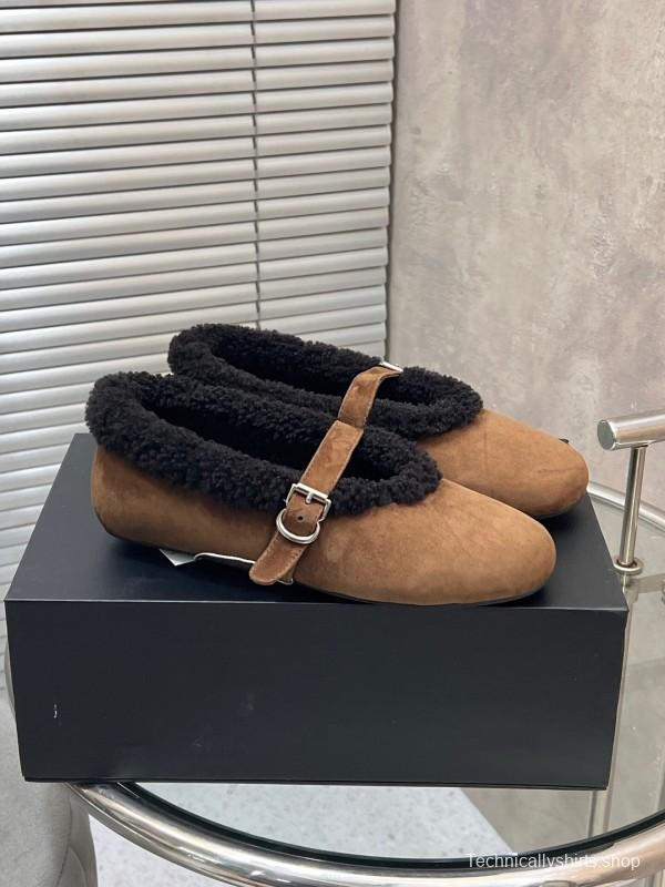 Alaia Fall/Winter 2025 Wool Mary Jane Ballet Flats - KFY00310