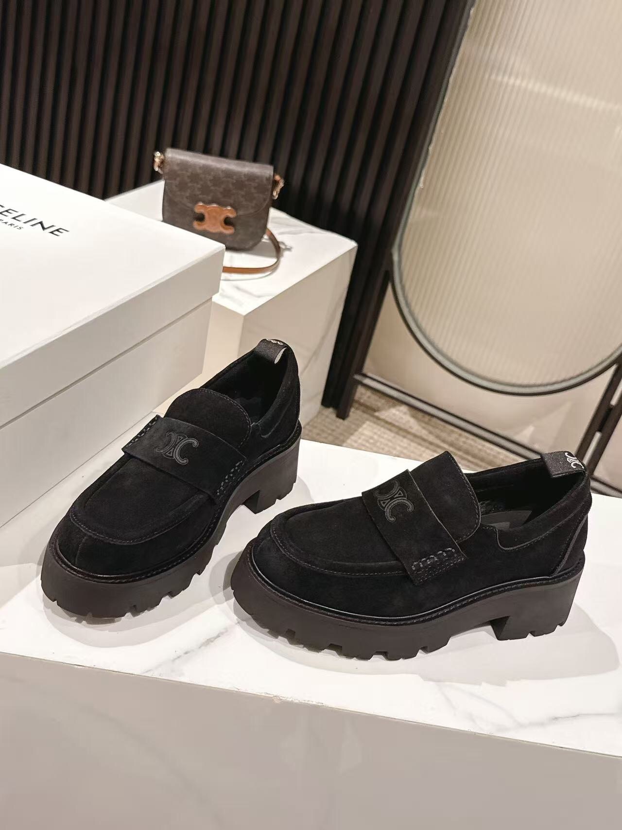 CELINE 2025/SS Fall Winter Latest Runway Lisa Same Style Platform Loafers - LY00300
