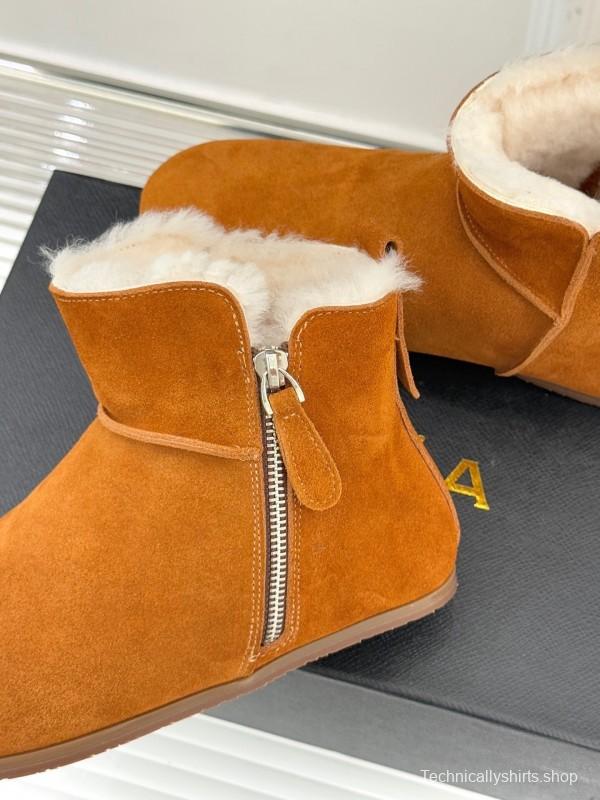 ALAIA Minimalist Side Zipper Retro Snow Boots - KFY00320