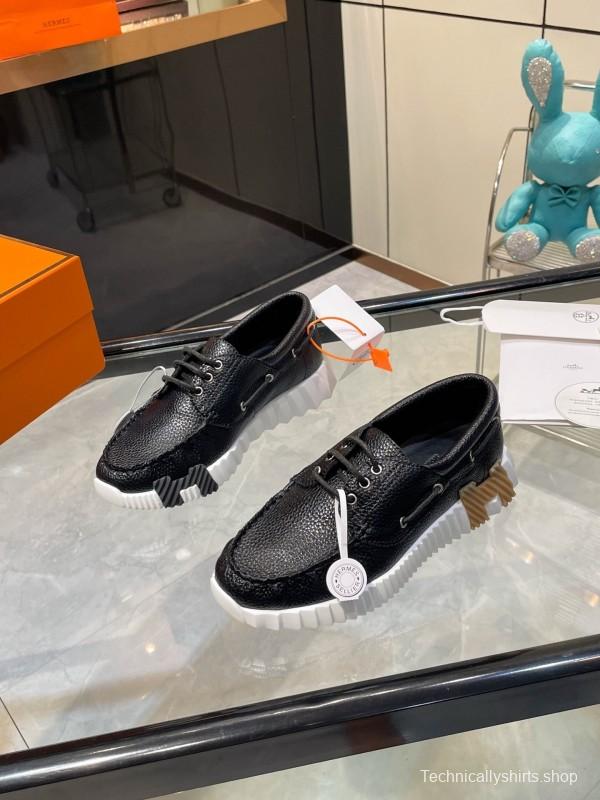 Hermès Classic Casual Sports Shoes with Exaggerated H Logo and Height Increase - LY00300