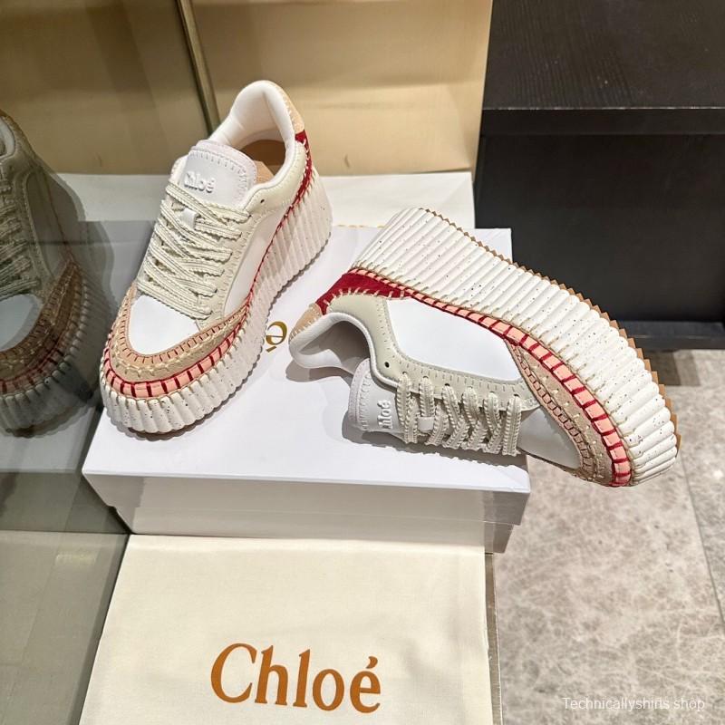 Chloe 2025/SS Hand-Stitched Mark Line Casual Shoes - LY00350