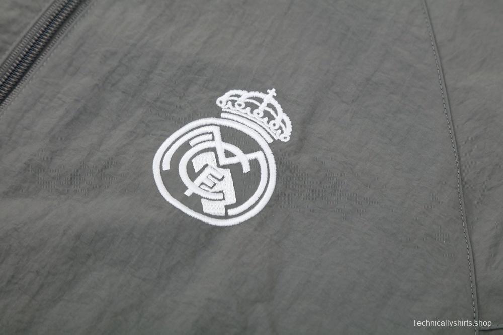 25/26 Real Madrid Grey S-3XL Half Zipper Jacket+Long Pants
