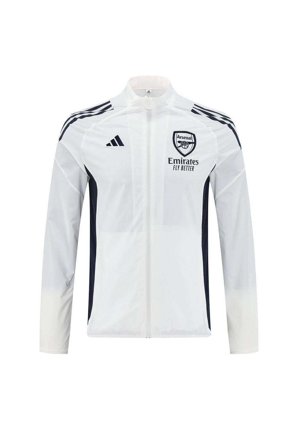 25/26 Arsenal White S-2XL Half Zipper Jacket+Long Pants