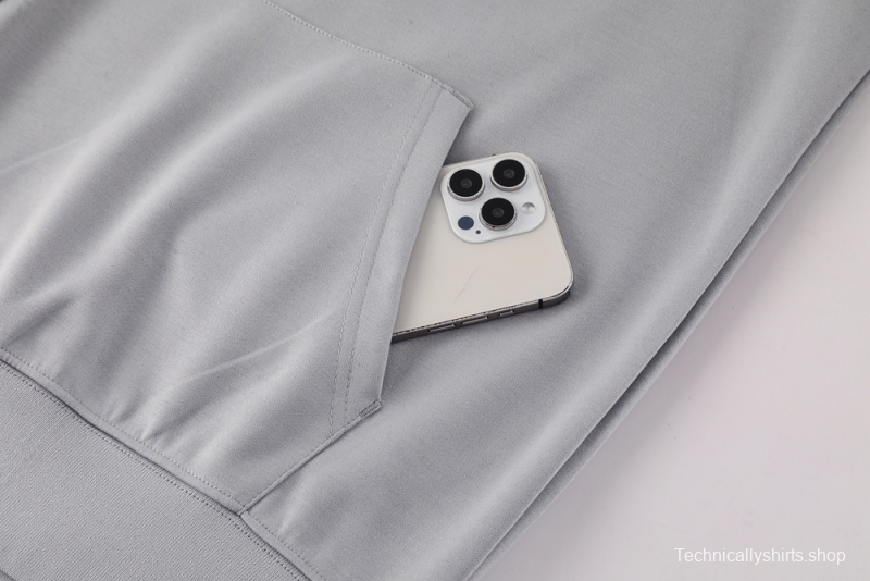 25/26 Manchester United Gray Half Zipper Jacket+Long Pants S-2XL