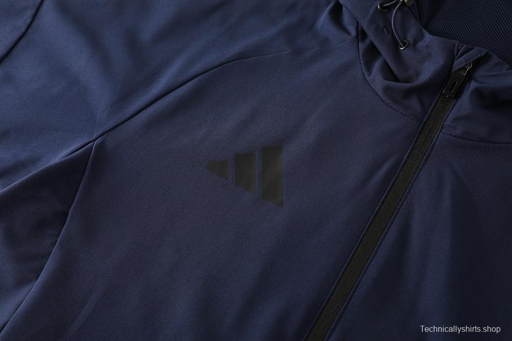 2025 Adidas Royal Blue Half Zipper Jacket+Long Pants S-2XL