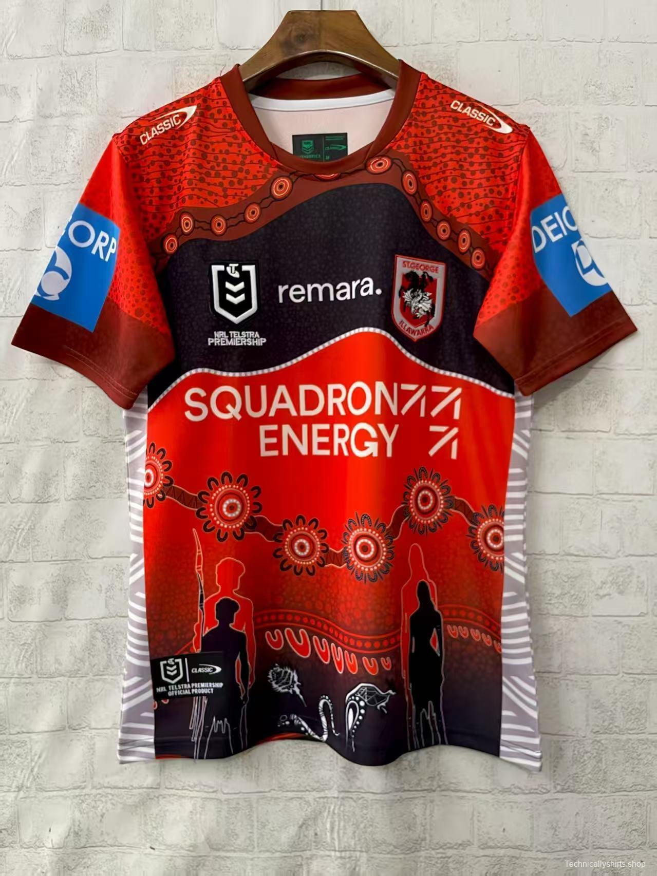 25/26 St George Illawarra Dragons Red with Indigenous Art Jersey