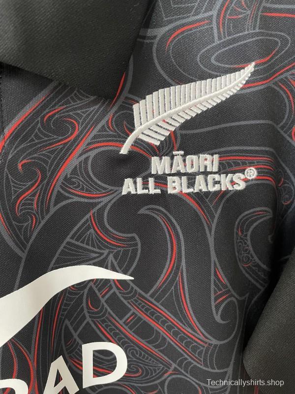 2026 Māori All Blacks Black with Māori Tiki Carving Jersey