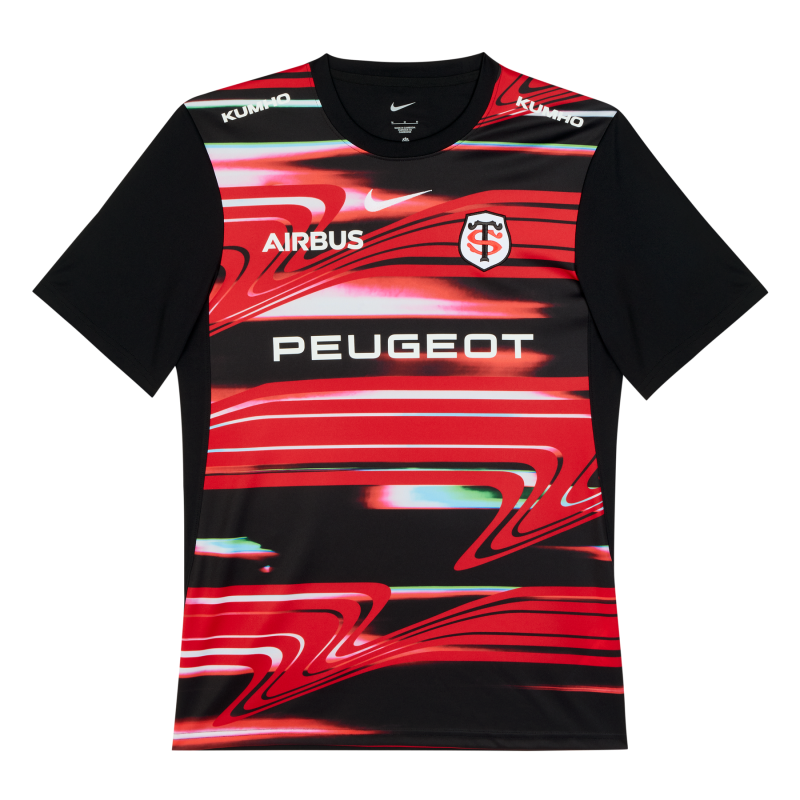 25/26 Toulouse Rugby Black with Red Lightning Stripes Jersey