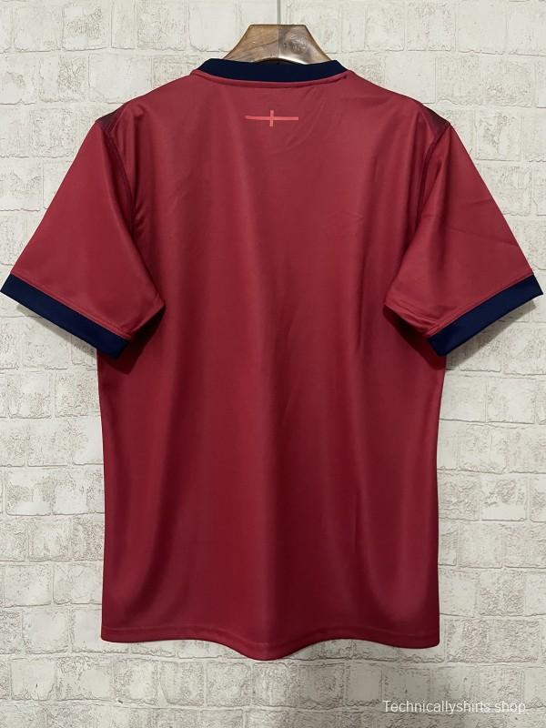 2026 England Burgundy with Geometric Pattern and Heritage Graphics Jersey