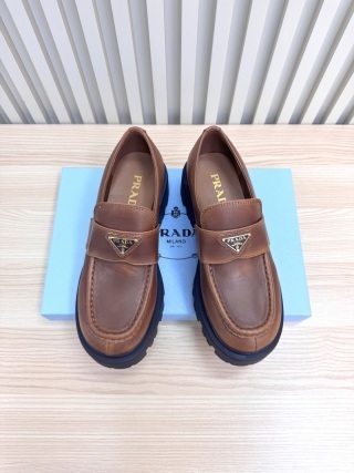 Prada Platform Loafers with Lightweight Anti-Slip Sole - LY00300