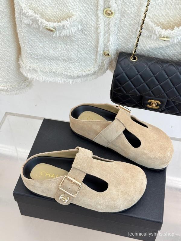 Chanel 2025 SS Minimalist Retro Birkenstock Sandals Half-Slip - KFY00280