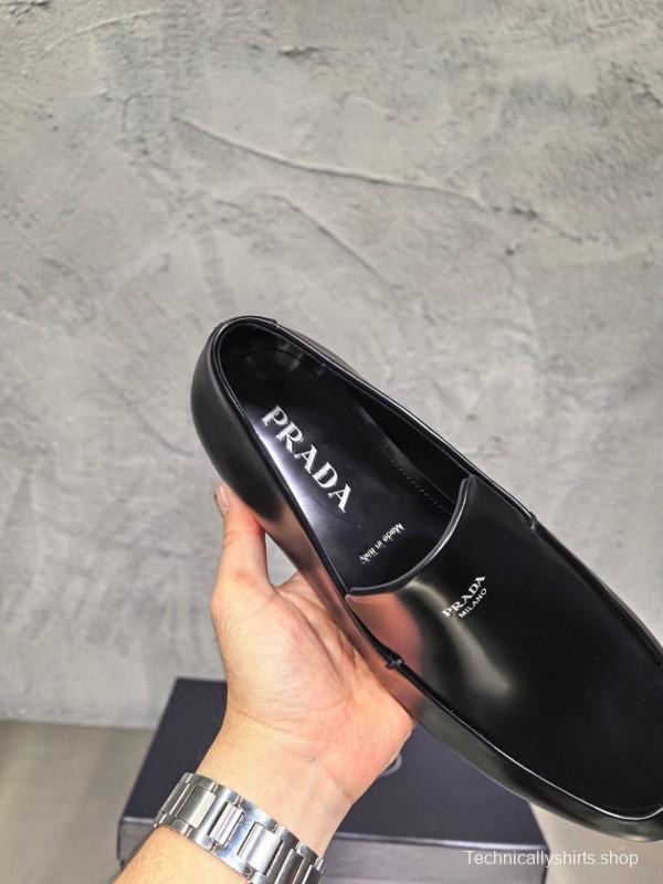 Prada Shuffle Monk Loafers Classic Retro Men's Leather Shoes - AS00380