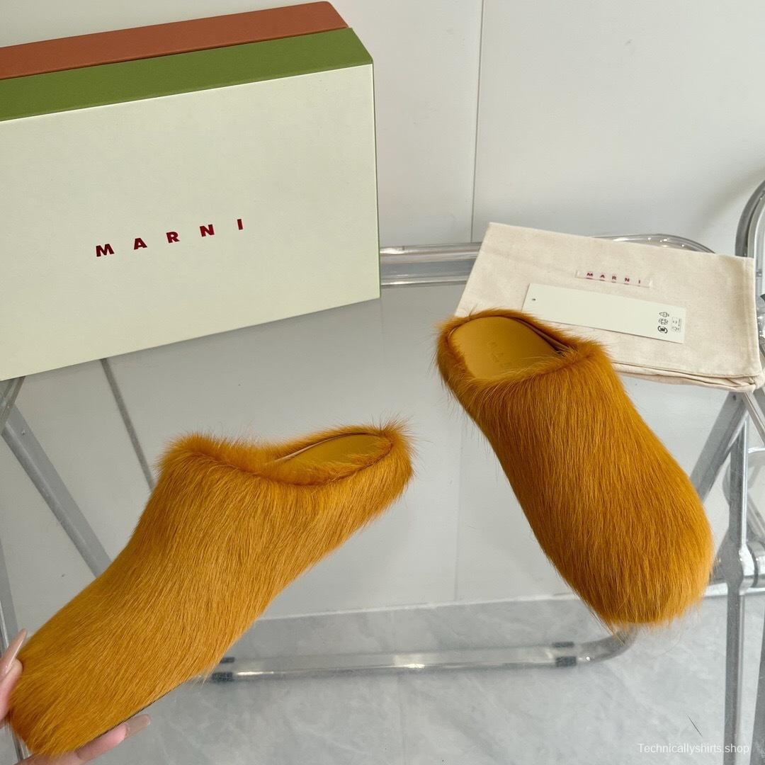 Marni 2025/SS Mule Shoes with Pony Hair - LY00