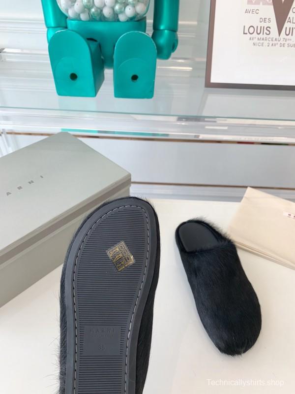 Marni 2025/SS Mule Shoes with Pony Hair - LY00