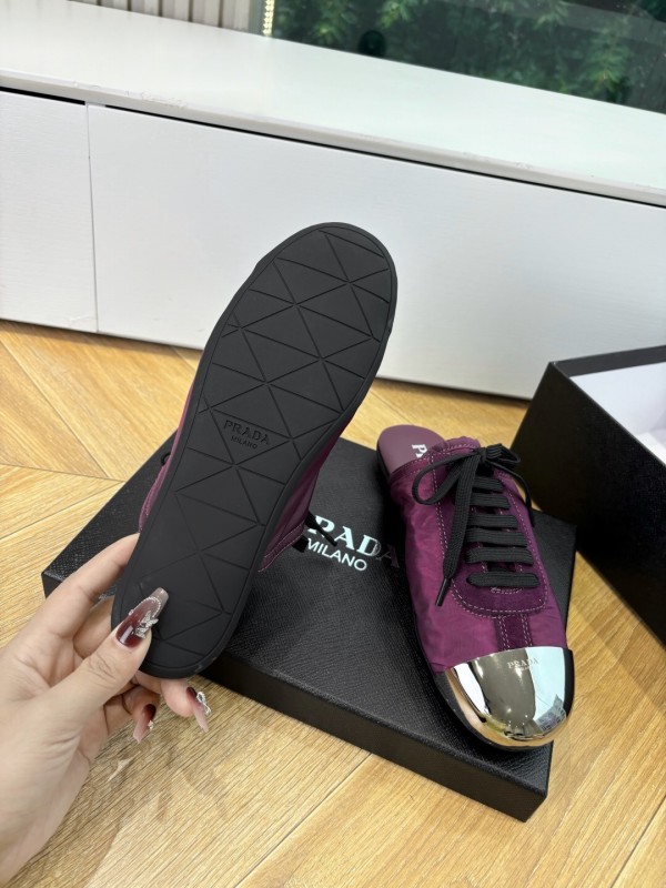 Prada Metal Toe Thin Sole Trainer Casual Shoes - LY00270