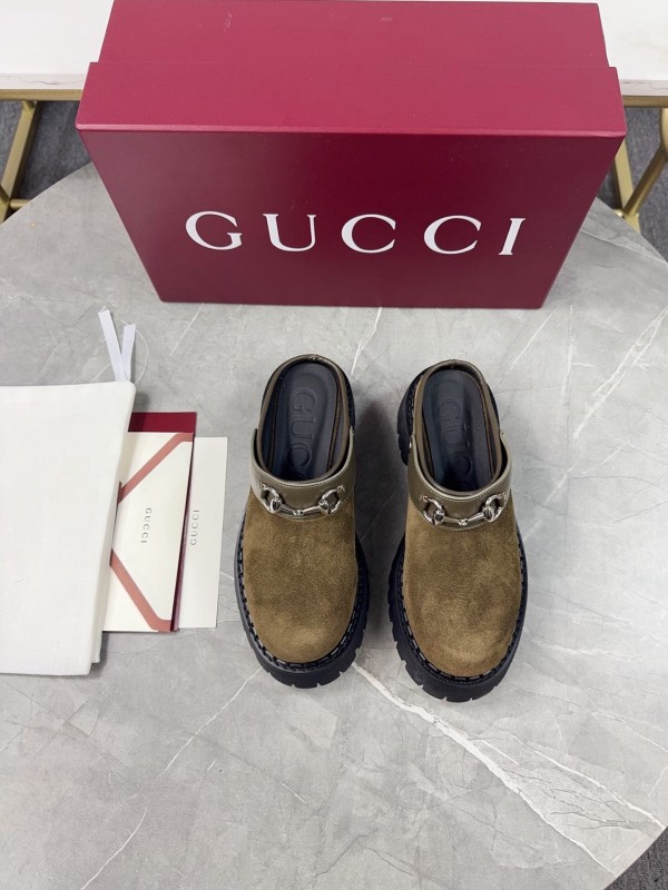 Gucci 2025/SS Double GG Grooved Platform Loafers - KFY00280