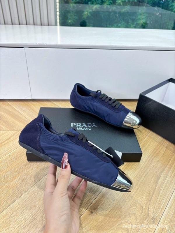 Prada Metal Toe Thin Sole Trainer Casual Shoes - LY00280