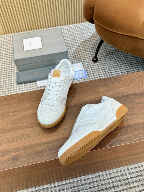 Tom Ford 2025 SS Casual Sneakers with Classic Color Blocking and Imported Leather Insole - AS00350