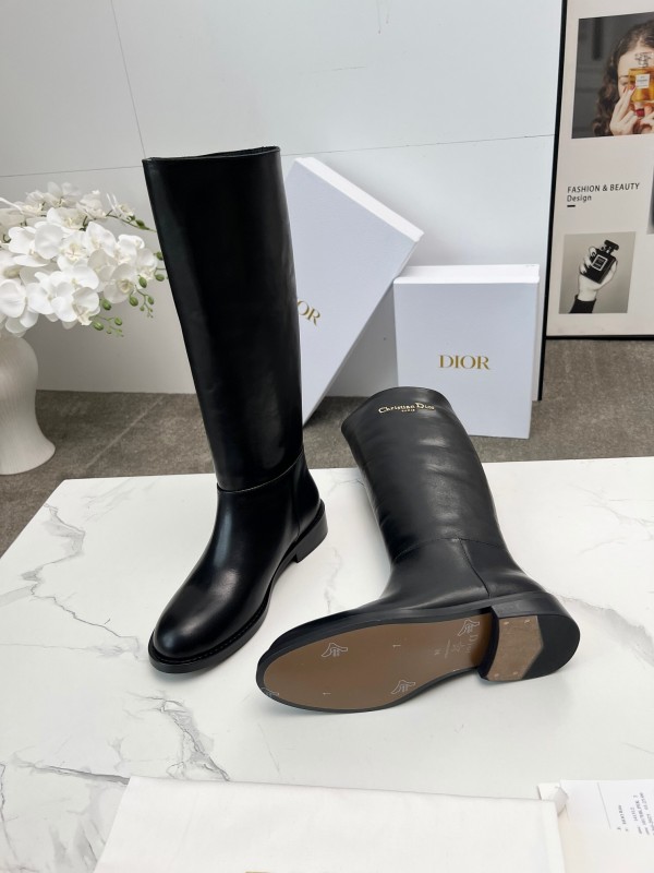 Dior 2025 SS Retro British Style Brogue New Knight Boots - LY00460
