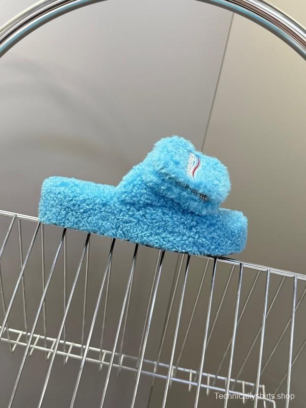 Balenciaga 2025 SS Couple Edition Coca-Cola Fur Slides - KFY00230