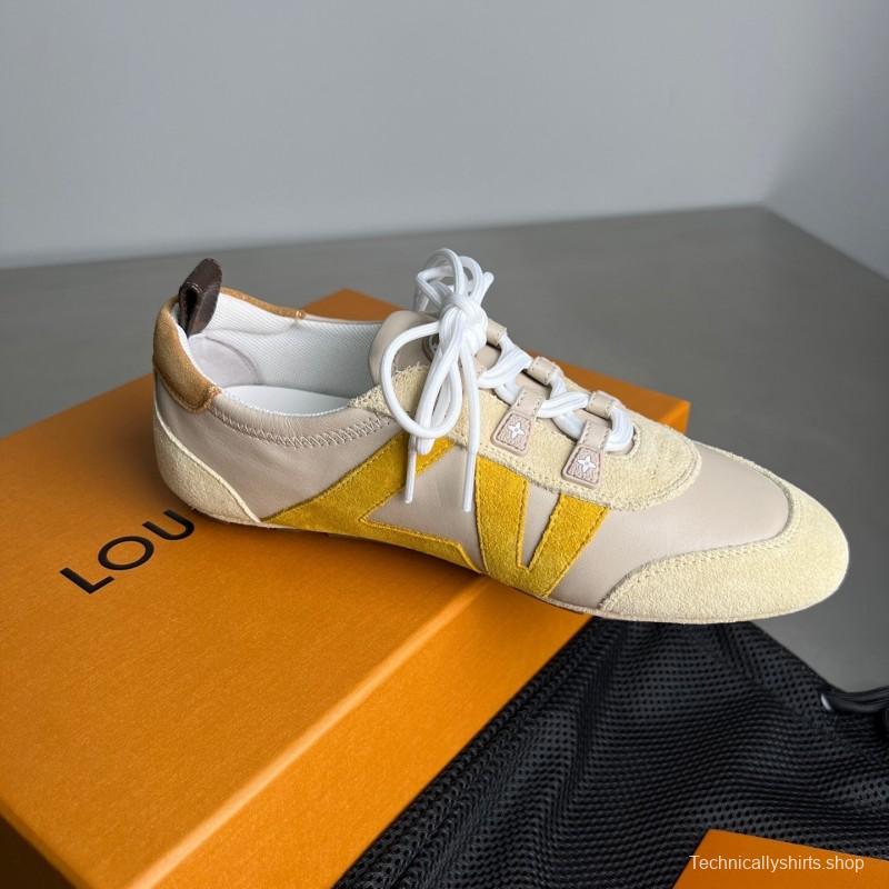 Lv Sneakerina 2025 SS Ballet Round Toe Lace-Up Low Top Lifestyle Casual Shoes - YC