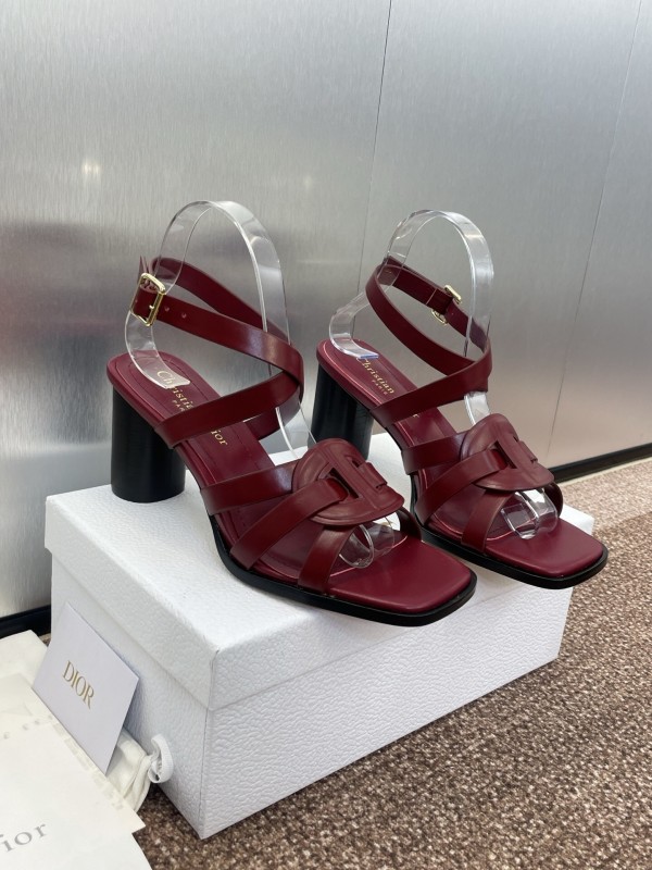 Dior D-Club Jelly Color Hollow Layered Cross Strap High Heel Women Shoes - KFY00290