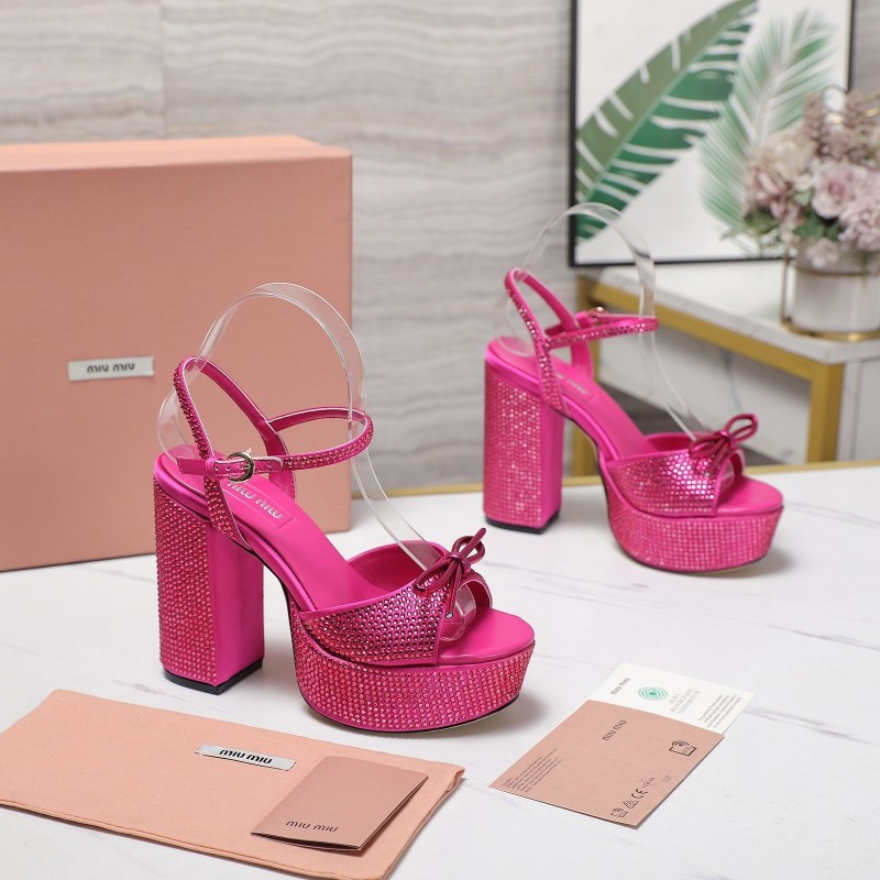 MIUMIU Bling Crystal Sandals with Swarovski Elements - KFY00340