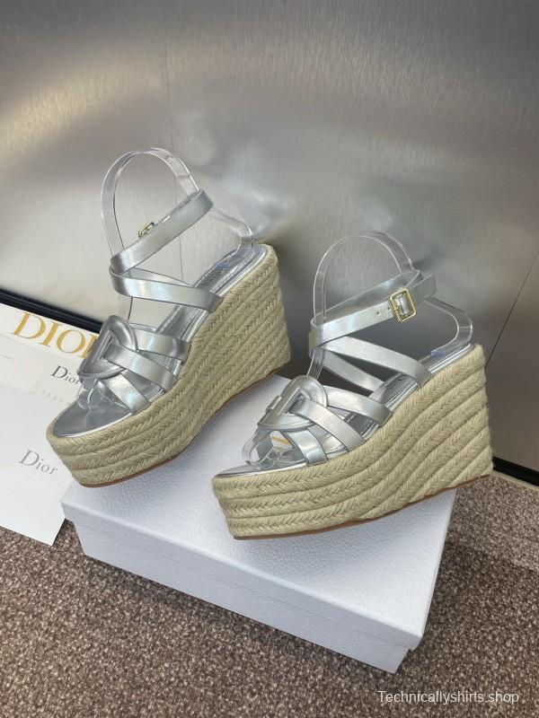 Dior D-Club Jelly Color Hollow Layered Cross Strap Platform High Heel Women's Shoes - KFY00290