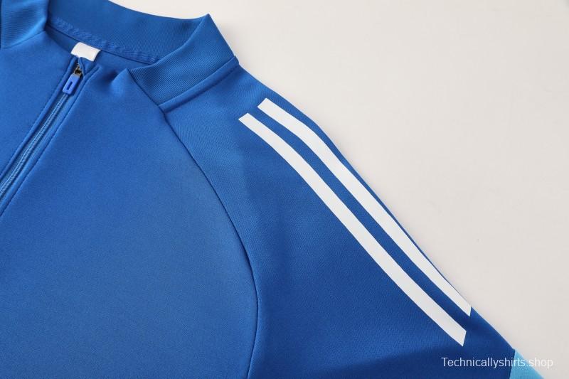25/26  Adidas Royal Blue/Sky Blue Full zipper Jacket Tracksuit+ long pants