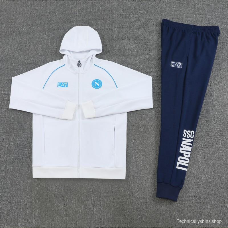 25/26 Napoli  White  Full zipper Jacket Tracksuit+ long pants