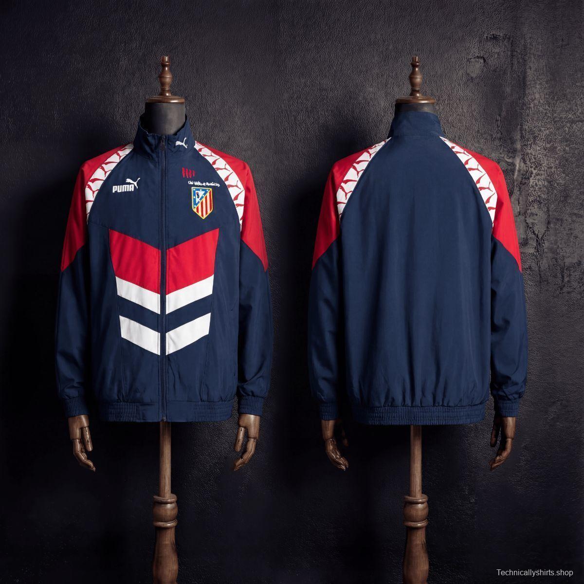 1996/97 Vintage Style Atletico Madrid Black Jacket Windbreaker