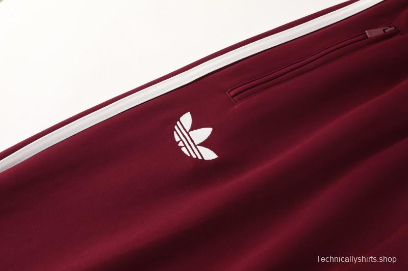 2026 Adidas x OASIS Wine Full Zipper Jacket + Long Pants