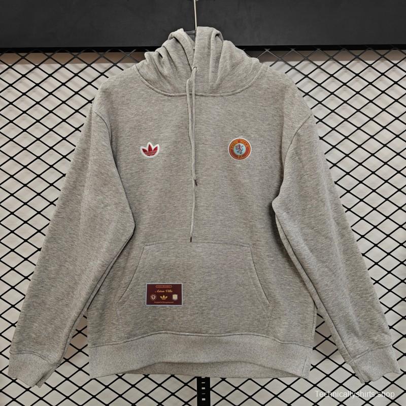 Player Version 2026  Aston Villa x Adidas Home Embroidered Fleece Hoodie 9 Colors
