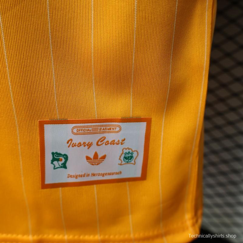 Player Version 2026 Ivory Coast Orange Terrace Icons White Jersey
