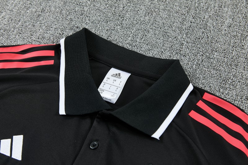 26/27 River Plate Black Polo Training Shirt + Long Pants Tracksuit