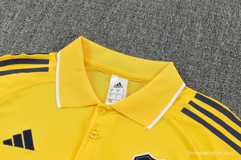 26/27 Boca Yellow Polo Training Shirt + Long Pants Tracksuit