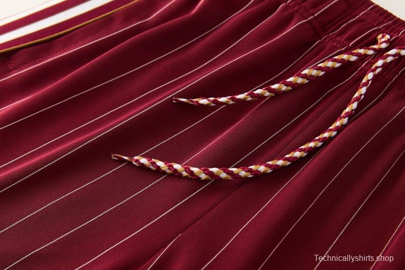 26/27  Arsenal  Maroon Pinstripe Short Sleeve+Soccer Shorts