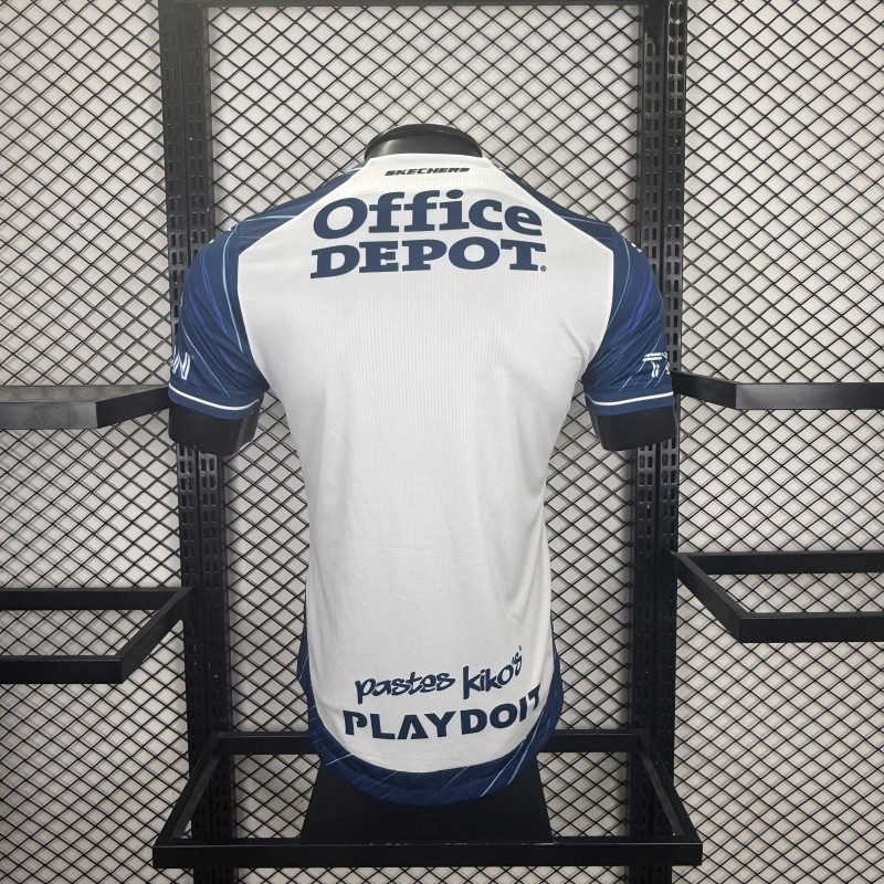Player Version 25/26 CF Pachuca White & Blue Vertical Stripes Home Jersey