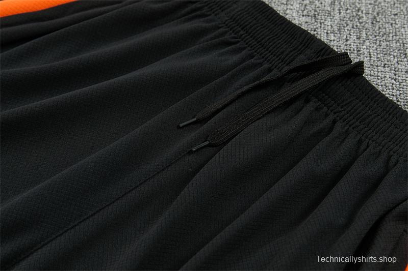 2026 Netherlands Black & Orange  Short Sleeve+Soccer Shorts