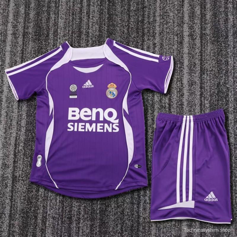 Retro Kids 06/07 Real Madrid Away Purple Jersey