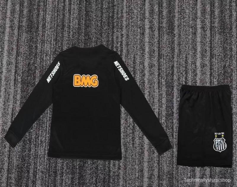 Retro Kids 12/13 Santos FC Black Long Sleeve Jersey