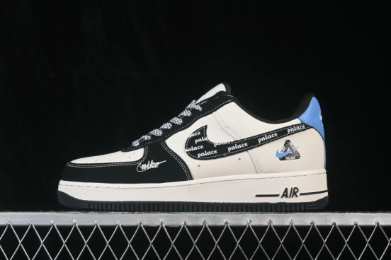 Nike Air Force 1 '07 Low Casual Sneakers with Contrast Color Blocking and Full-Length Air Cushion - DW8806-005