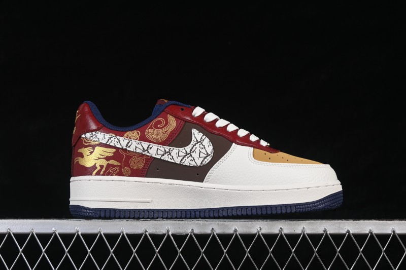Nike Air Force 1 '07 Low Year of the Horse Limited Edition Auspicious Cloud Gold Pattern Casual Sneakers - NH0601-535