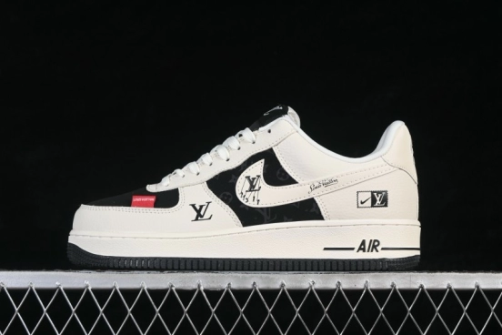 Nike Air Force 1 '07 Low Classic Black Patchwork Casual Sneakers - DF0188-137