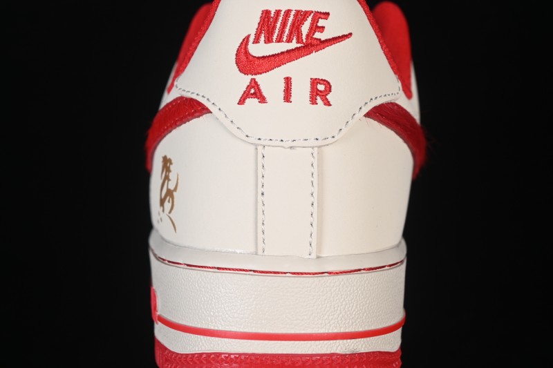 Nike Air Force 1 '07 Low Year of the Horse Limited Edition Cream and Rouge Low-Top Casual Sneakers - NH0601-513