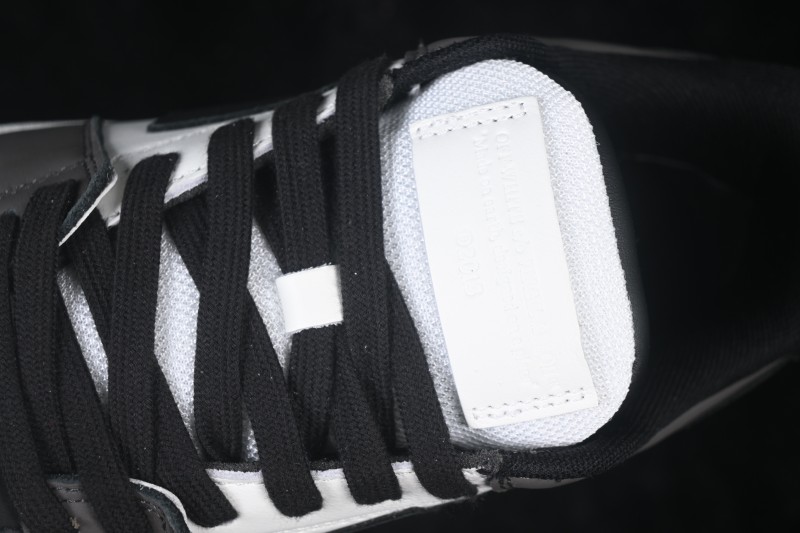 Off-White Out of Office Low-Top Fashion Skate Shoes in White Dark Grey Black - FYD4